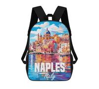 sinyumoney Mochila Escolar Infantil Impresa En 3D Naples Italy Mochilas Para Libros Mochilas De Viaje Informales Mochila De Gran Capacidad Para Niños 17inch