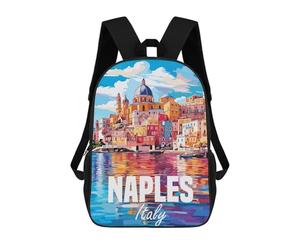 sinyumoney Mochila Escolar Infantil Impresa En 3D Naples Italy Mochilas Para Libros Mochilas De Viaje Informales Mochila De Gran Capacidad Para Niños 17inch