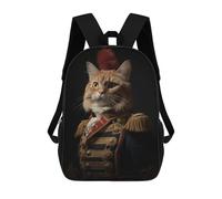 sinyumoney Mochila Escolar Infantil Impresa En 3D Napoleon Orange Tabby Cat Mochilas Para Libros Mochilas Escolares De Viaje De Alta Capacidad Para Niños/estudiantes/adultos 17inch