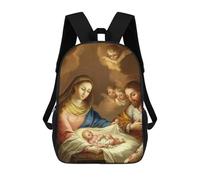 sinyumoney Mochila Escolar Infantil Impresa En 3D Nativity Scene Painting with Angels Mochilas De Moda Informales Mochilas Infantiles Mochila Informal Para Exteriores Bolsas De Viaje Bonitas 17inch
