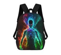 sinyumoney Mochila Escolar Infantil Impresa En 3D Neon Alien Energy Mochila Mochilas Deportivas Para Niños Y Niñas Mochila De Moda 17inch