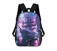 sinyumoney Mochila Escolar Infantil Impresa En 3D Neon Armada City 17inch Para Niños, Mochila De Viaje De Alta Capacidad, Mochila Escolar De Moda Para Niños