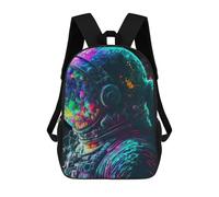 sinyumoney Mochila Escolar Infantil Impresa En 3D Neon Astronaut Artwork Mochilas De Viaje De Alta Capacidad Para Niños Mochilas De Libros De Moda Mochila Escolar Infantil 17inch
