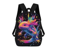 sinyumoney Mochila Escolar Infantil Impresa En 3D Neon Axolotl Splash Mochila Mochilas Deportivas Para Niños Y Niñas Mochila De Moda 17inch