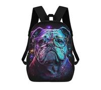 sinyumoney Mochila Escolar Infantil Impresa En 3D Neon Bulldog Glasses Art Print -4 17inch Para Niños, Mochila De Viaje De Alta Capacidad, Mochila Escolar De Moda Para Niños