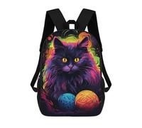 sinyumoney Mochila Escolar Infantil Impresa En 3D Neon Cat Mochilas De Moda Informales Mochilas Infantiles Mochila Informal Para Exteriores Bolsas De Viaje Bonitas 17inch