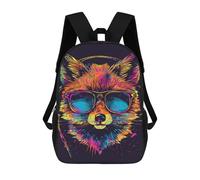 sinyumoney Mochila Escolar Infantil Impresa En 3D Neon Cat Sunglasses Art Print 17inch Para Niños, Mochila De Viaje De Alta Capacidad, Mochila Escolar De Moda Para Niños