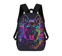 sinyumoney Mochila Escolar Infantil Impresa En 3D Neon Cool Dog Sunglasses Art 17inch Para Niños, Mochila De Viaje De Alta Capacidad, Mochila Escolar De Moda Para Niños