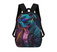 sinyumoney Mochila Escolar Infantil Impresa En 3D Neon Dog in Urban Style Para Niños Mochilas De Viaje De Alta Capacidad Bolsas Para Libros Mochila Escolar Infantil Mochila 17inch