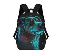 sinyumoney Mochila Escolar Infantil Impresa En 3D Neon Dog Portrait Mochila Mochilas Deportivas Para Niños Y Niñas Mochila De Moda 17inch