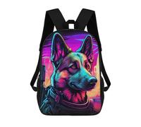 sinyumoney Mochila Escolar Infantil Impresa En 3D Neon Dog Portrait Mochilas De Viaje De Alta Capacidad Para Niños Mochilas De Libros De Moda Mochila Escolar Infantil 17inch