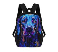 sinyumoney Mochila Escolar Infantil Impresa En 3D Neon Dog Portrait Painting Mochilas Para Libros Mochilas Escolares De Viaje De Alta Capacidad Para Niños/estudiantes/adultos 17inch