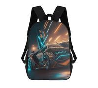 sinyumoney Mochila Escolar Infantil Impresa En 3D Neon Future Car Drive Mochilas Para Libros Mochilas Escolares De Viaje De Alta Capacidad Para Niños/estudiantes/adultos 17inch