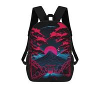 sinyumoney Mochila Escolar Infantil Impresa En 3D Neon Japanese Landscape Mochilas De Moda Informales Mochilas Infantiles Mochila Informal Para Exteriores Bolsas De Viaje Bonitas 17inch