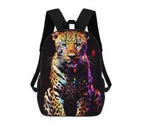 sinyumoney Mochila Escolar Infantil Impresa En 3D Neon Leopard Portrait -9 Para Niños Mochilas De Viaje De Alta Capacidad Bolsas Para Libros Mochila Escolar Infantil Mochila 17inch