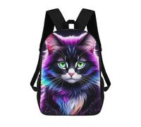 sinyumoney Mochila Escolar Infantil Impresa En 3D Neon Rainbow Cat Portrait Para Niños, Mochila De Viaje De Alta Capacidad, Mochila Informal Para Niños 17inch
