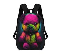 sinyumoney Mochila Escolar Infantil Impresa En 3D Neon Rainbow Teddy Bear Mochilas Para Libros Mochilas De Viaje Informales Mochila De Gran Capacidad Para Niños 17inch