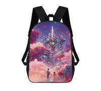 sinyumoney Mochila Escolar Infantil Impresa En 3D Neon Sky Cityscape Mochilas Para Libros Mochilas Escolares De Viaje De Alta Capacidad Para Niños/estudiantes/adultos 17inch