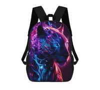 sinyumoney Mochila Escolar Infantil Impresa En 3D Neon Tiger Portrait-14 Para Niños, Mochila De Viaje De Alta Capacidad, Mochila Informal Para Niños 17inch