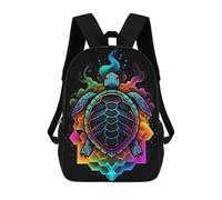 sinyumoney Mochila Escolar Infantil Impresa En 3D Neon Turtle Mochila Mochilas Deportivas Para Niños Y Niñas Mochila De Moda 17inch