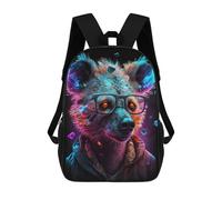 sinyumoney Mochila Escolar Infantil Impresa En 3D Neon Wolf Glasses Fashion -1 17inch Para Niños, Mochila De Viaje De Alta Capacidad, Mochila Escolar De Moda Para Niños