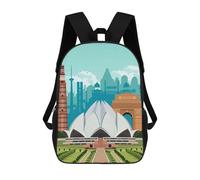 sinyumoney Mochila Escolar Infantil Impresa En 3D New Delhi Travel Print Mochila Escolar Infantil Mochilas De Viaje Mochilas De Moda Mochilas De Gran Capacidad 17inch