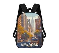 sinyumoney Mochila Escolar Infantil Impresa En 3D New York City Skyline Mochila Mochilas Deportivas Para Niños Y Niñas Mochila De Moda 17inch
