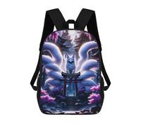 sinyumoney Mochila Escolar Infantil Impresa En 3D Nine-tailed Fox in Japanese Landscape 17inch Para Niños, Mochila De Viaje De Alta Capacidad, Mochila Escolar De Moda Para Niños
