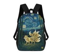 sinyumoney Mochila Escolar Infantil Impresa En 3D Nine-tailed Fox in Starry Night Mochila Escolar Infantil Mochilas De Viaje Mochilas De Moda Mochilas De Gran Capacidad 17inch