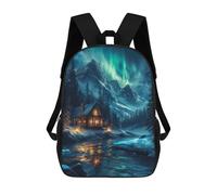 sinyumoney Mochila Escolar Infantil Impresa En 3D Nordic Nature Aurora Night 17inch Para Niños, Mochila De Viaje De Alta Capacidad, Mochila Escolar De Moda Para Niños