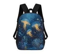 sinyumoney Mochila Escolar Infantil Impresa En 3D Ocean Jellyfish Painting 17inch Para Niños, Mochila De Viaje De Alta Capacidad, Mochila Escolar De Moda Para Niños