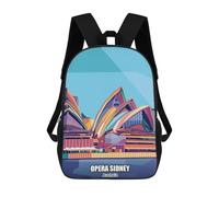 sinyumoney Mochila Escolar Infantil Impresa En 3D Opera Sidney Australia Mochila Mochilas Deportivas Para Niños Y Niñas Mochila De Moda 17inch