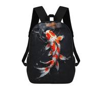 sinyumoney Mochila Escolar Infantil Impresa En 3D Orange And White Koi Fish Mochilas Para Libros Mochilas Escolares De Viaje De Alta Capacidad Para Niños/estudiantes/adultos 17inch