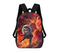 sinyumoney Mochila Escolar Infantil Impresa En 3D Orange Space Cat Mochila Mochilas Deportivas Para Niños Y Niñas Mochila De Moda 17inch