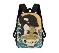 sinyumoney Mochila Escolar Infantil Impresa En 3D Orca Ramen Mochilas Para Libros Mochilas De Viaje Informales Mochila De Gran Capacidad Para Niños 17inch