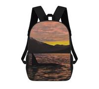 sinyumoney Mochila Escolar Infantil Impresa En 3D Orca Under Sunset Mochila Mochilas Deportivas Para Niños Y Niñas Mochila De Moda 17inch