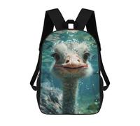 sinyumoney Mochila Escolar Infantil Impresa En 3D Ostrich Mochilas Para Libros Mochilas De Viaje Informales Mochila De Gran Capacidad Para Niños 17inch