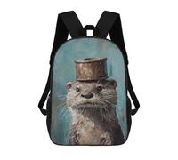 sinyumoney Mochila Escolar Infantil Impresa En 3D Otter in Top Hat Painting-4 17inch Para Niños, Mochila De Viaje De Alta Capacidad, Mochila Escolar De Moda Para Niños
