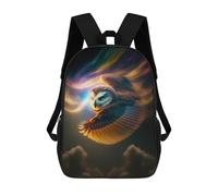 sinyumoney Mochila Escolar Infantil Impresa En 3D Owl in Cosmic Flight Mochilas De Viaje De Alta Capacidad Para Niños Mochilas De Libros De Moda Mochila Escolar Infantil 17inch