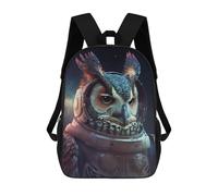 sinyumoney Mochila Escolar Infantil Impresa En 3D Owl in Space Suit Mochilas Para Libros Mochilas De Viaje Informales Mochila De Gran Capacidad Para Niños 17inch