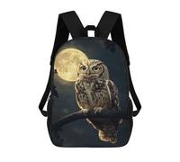 sinyumoney Mochila Escolar Infantil Impresa En 3D Owl Under Full Moon Mochila Mochilas Deportivas Para Niños Y Niñas Mochila De Moda 17inch