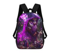 sinyumoney Mochila Escolar Infantil Impresa En 3D Owl Wizard in Enchanted Forest Mochilas Para Libros Mochilas De Viaje Informales Mochila De Gran Capacidad Para Niños 17inch