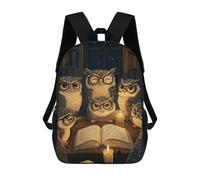 sinyumoney Mochila Escolar Infantil Impresa En 3D Owls Reading by Candlelight Mochilas De Viaje De Alta Capacidad Para Niños Mochilas De Libros De Moda Mochila Escolar Infantil 17inch