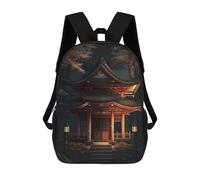 sinyumoney Mochila Escolar Infantil Impresa En 3D Pagoda at Night Mochila Mochilas Deportivas Para Niños Y Niñas Mochila De Moda 17inch