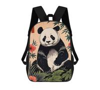 sinyumoney Mochila Escolar Infantil Impresa En 3D Panda Japanese Art Mochilas Para Libros Mochilas De Viaje Informales Mochila De Gran Capacidad Para Niños 17inch