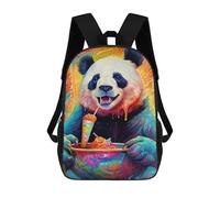 sinyumoney Mochila Escolar Infantil Impresa En 3D Panda Savoring Rainbow Treat Mochilas Para Libros Mochilas Escolares De Viaje De Alta Capacidad Para Niños/estudiantes/adultos 17inch