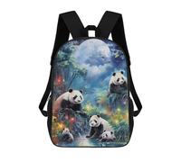 sinyumoney Mochila Escolar Infantil Impresa En 3D Pandas in Moonlit Jungle Mochilas Para Libros Mochilas Escolares De Viaje De Alta Capacidad Para Niños/estudiantes/adultos 17inch