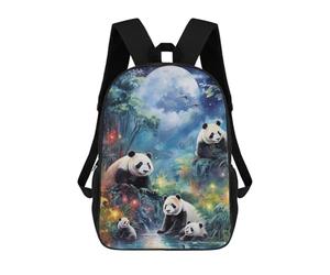 sinyumoney Mochila Escolar Infantil Impresa En 3D Pandas in Moonlit Jungle Mochilas Para Libros Mochilas Escolares De Viaje De Alta Capacidad Para Niños/estudiantes/adultos 17inch