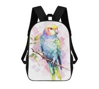 sinyumoney Mochila Escolar Infantil Impresa En 3D Parakeet Watercolor Bird 17inch Para Niños, Mochila De Viaje De Alta Capacidad, Mochila Escolar De Moda Para Niños