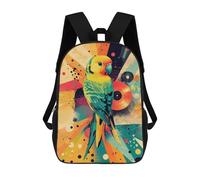 sinyumoney Mochila Escolar Infantil Impresa En 3D Parrot with Retro Bright Green Budgerigar Parrot Mochila Mochilas Deportivas Para Niños Y Niñas Mochila De Moda 17inch